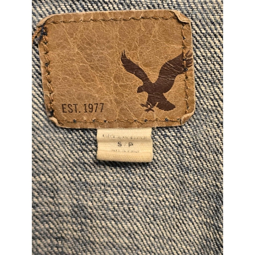 American Eagle Distressed Jean Jacket Women's Size SP - Picture 6 of 6